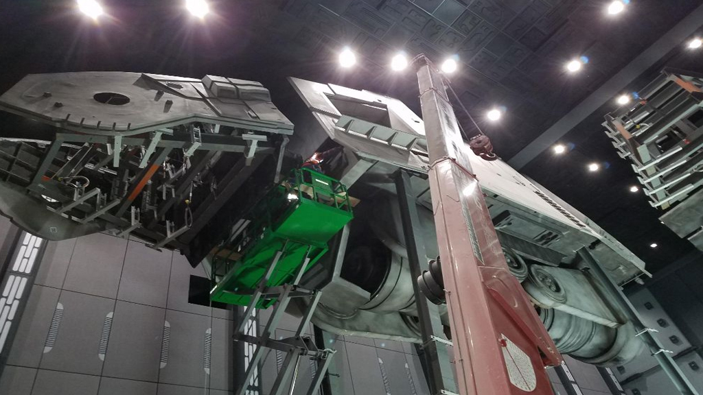 An AT-AT walker under construction