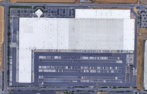 An aerial image of the Target Distribution Center in Woodland, CA