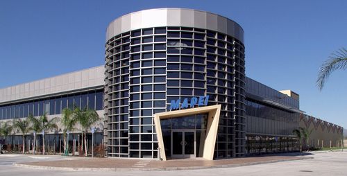 The front of the Mapei Corp. Building in San Bernadino, CA