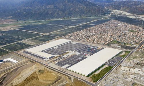 An Aerial view of the Target Distribution Center in Railto, CA