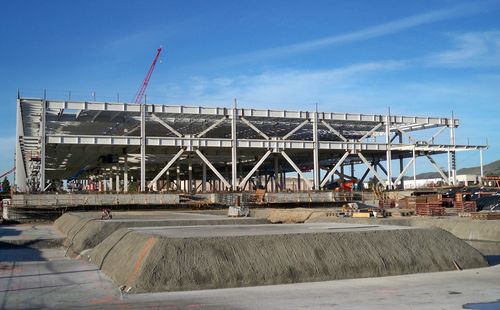 The Solyndra Solar warehouse under construction