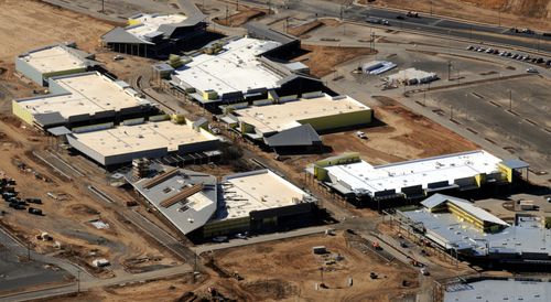 An aerial view of the Elk Grove Promenade during construction.