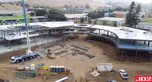 Evergreen College J building under construction.