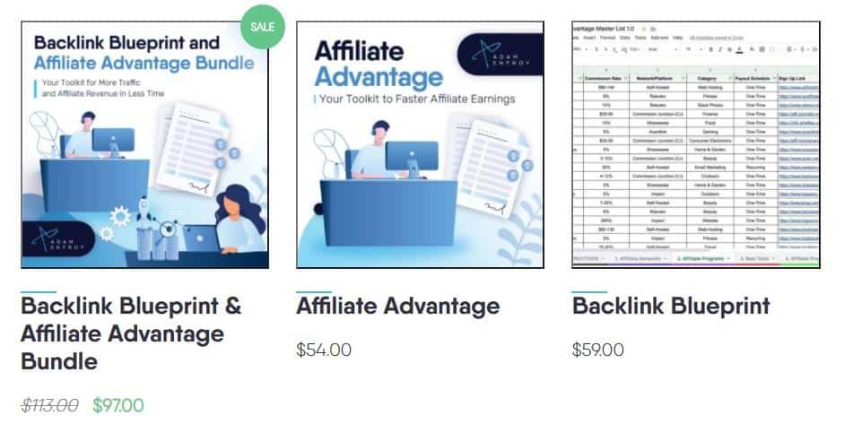 Digital Products: Backlink Blueprint/ Affiliate Advantage