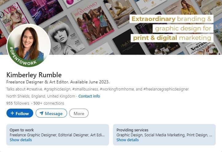 Kimberly's LinkedIn profile