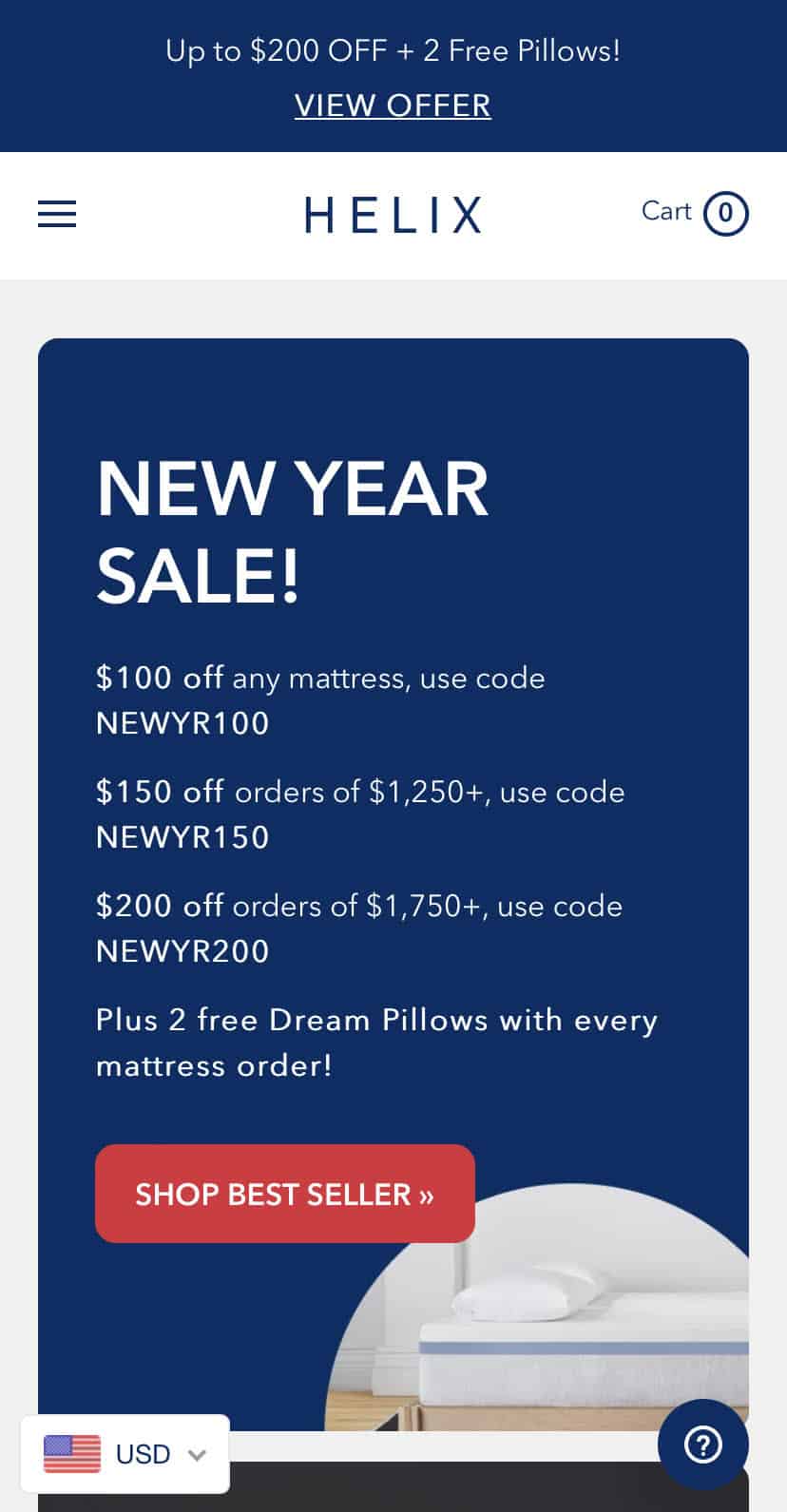 Helix's product landing page