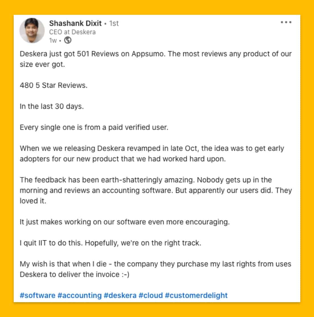 Sumo-lings review on Deskera