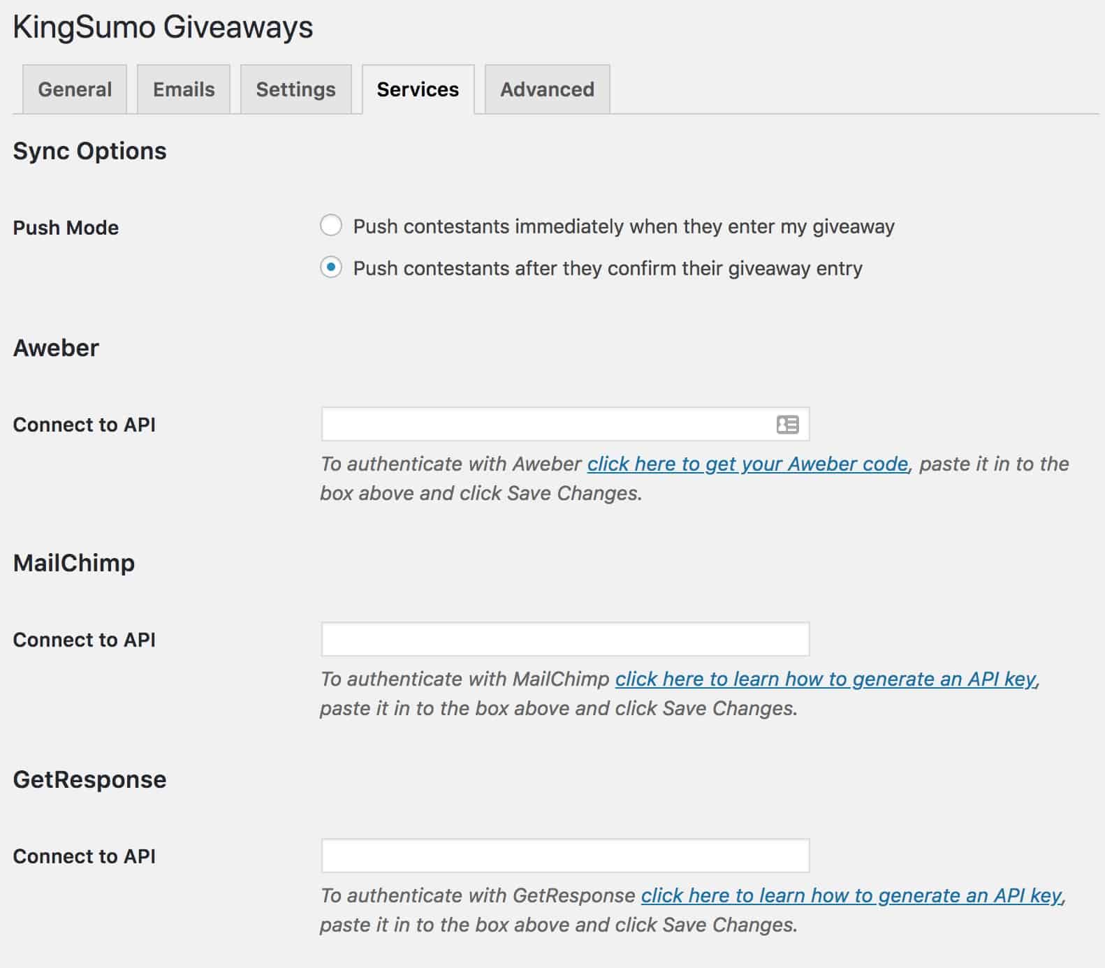 KingSumo Integrations