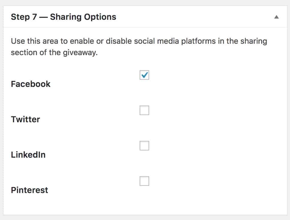 Kingsumo sharing options