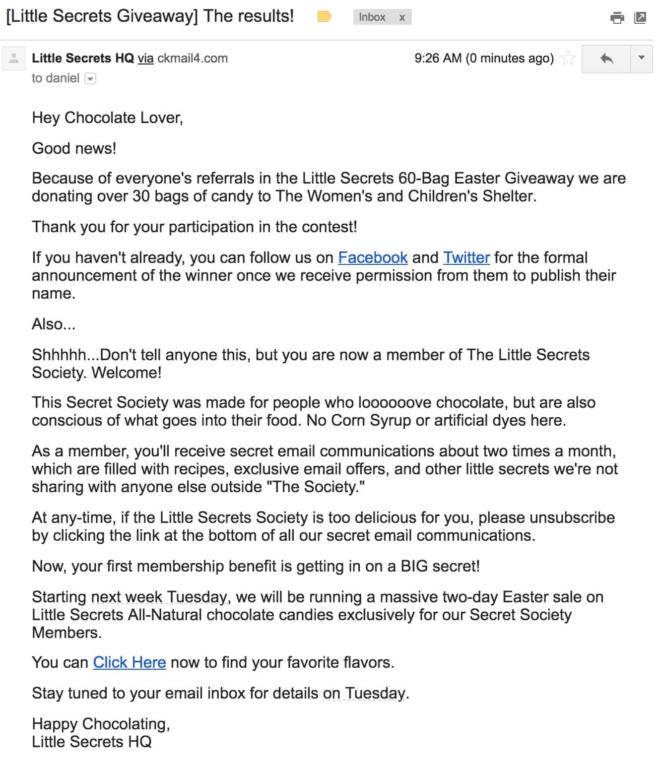 Little secrets the results