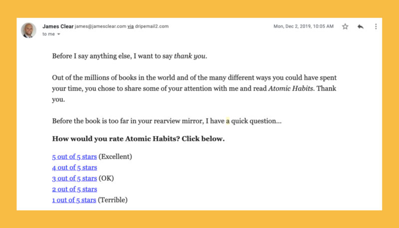 James Clear review email